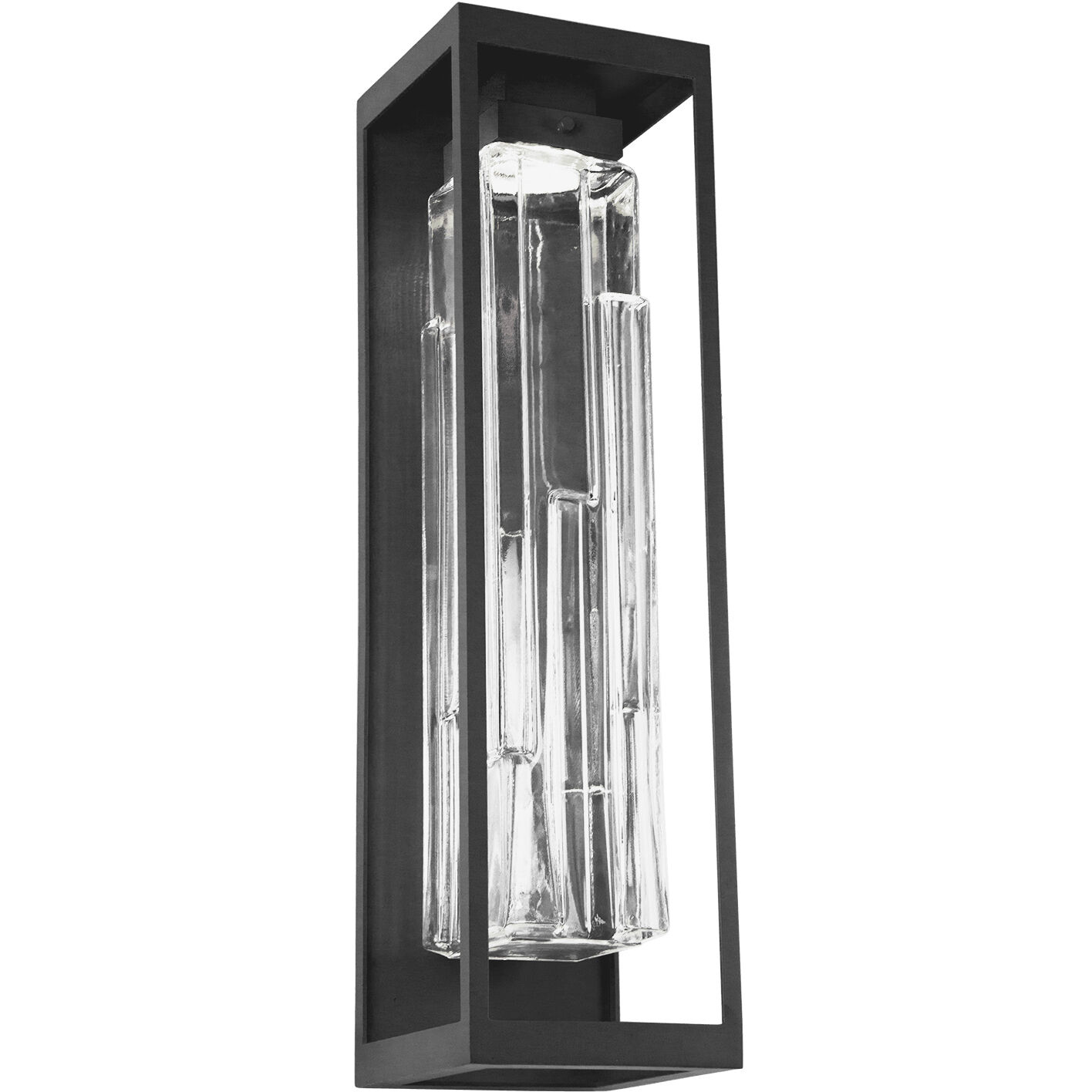 Outdoor Maison LED 26 inch Textured Black Outdoor Sconce in Clear Ledgestone